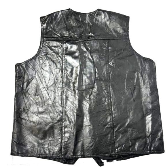 Moto Western 100% Leather Patchwork Vest EUC Vtg Size XXL - Picture 5 of 11